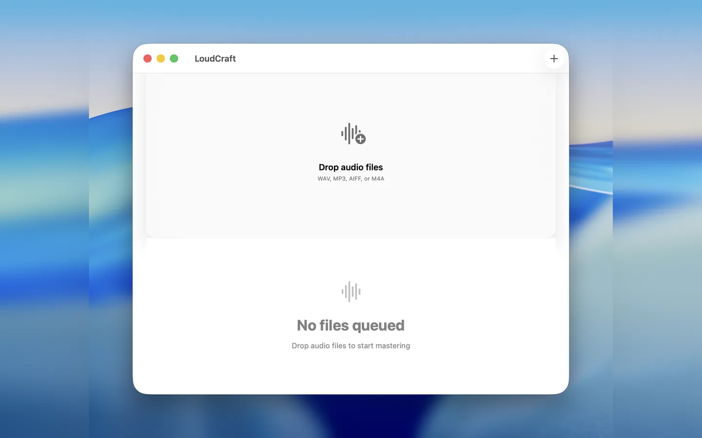 Tonekai before an audio file is added